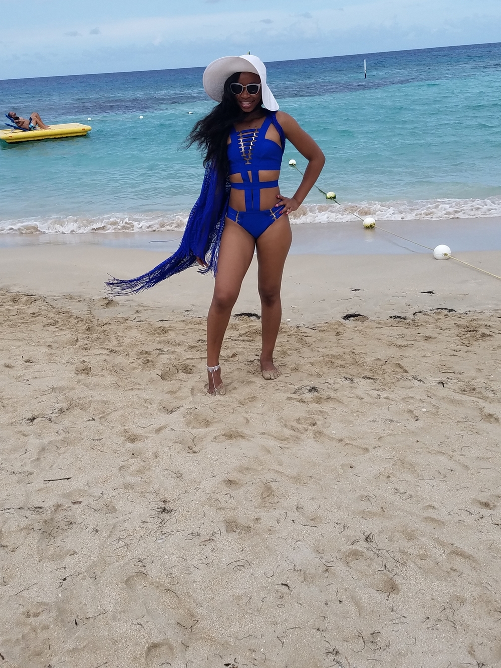 Royal Blue Strappy Cutout One-Piece Swimsuit - Women